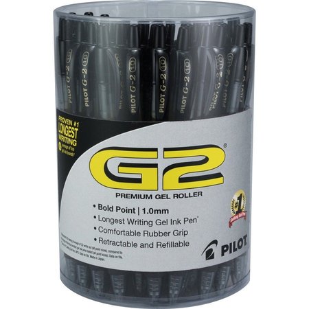 G2 Pens, Gel, 1.0mm, 3/5"Wx3/5"Lx5-3/4"H, 36/PK, Black PK PIL84095